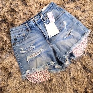 Sz 4 NEW Kancan floral pocket high waist shorts
